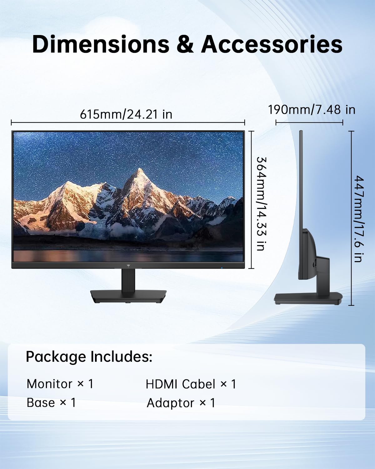 KTC 27 Inch Computer Monitor - QHD (2560 x 1440) Display, Up to 120Hz Monitor, IPS Panel, 123% sRGB, HDMI 2.0 x 2 & DP 1.4 x1, Adaptive Sync, Eye-Friendly Screen PC Monitors for Work Gaming, H27D9 — view 8