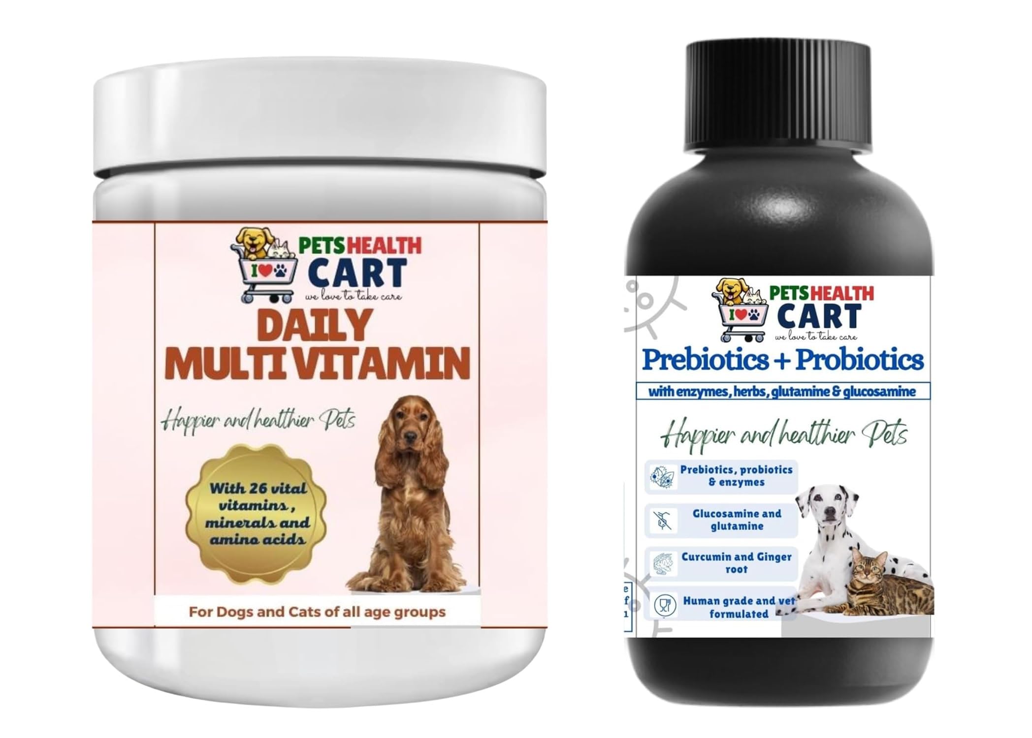 PETS HEALTH CART Daily Multi Vitamin Supplement Powder 250 Grams and Pre Pro Biotic Powder 100 Grams Combo Pack of 2 (B0CLM3V35R) Amazon Price History, Amazon Price Tracker
