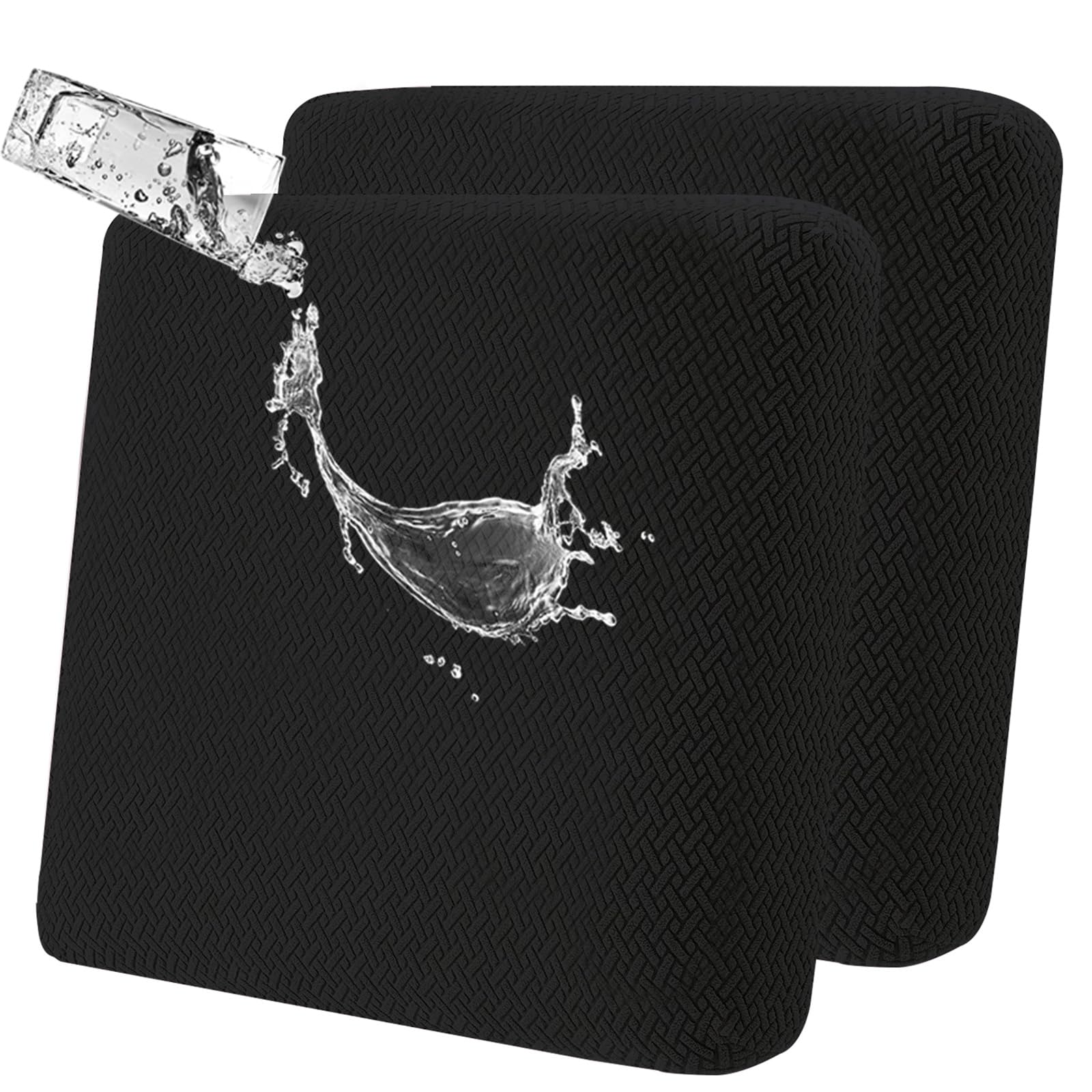 LiveGo Waterproof Patio Chair Cushion Covers,2 Pack Non-Slip Outdoor Seat Cushion Pad Replacement Patio Furniture Cushions Couch Slipcovers Chair Seat Covers for Garden Outdoor(Black) — image 1