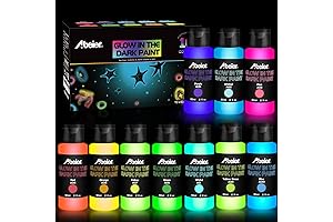 ABEIER Glow in the Dark Acrylic Paint, Unleash Creativity with 10 Brilliant Colors (2oz Each)