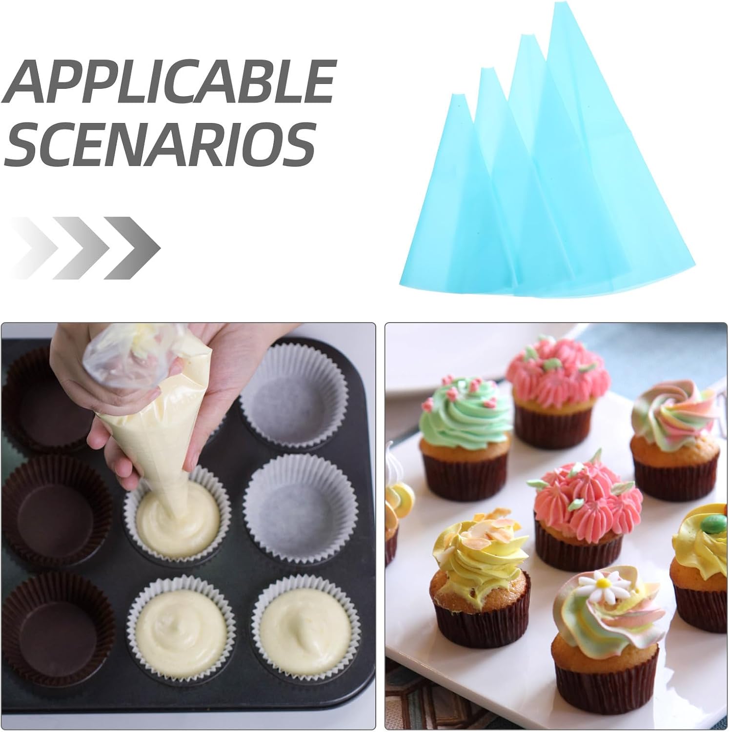 4pcs Reusable Pastry Bags for Cake Decorating, Fits Nozzles