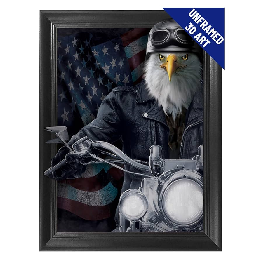 Amazon.co.jp: アメリカンイーグル バイカー 3Dポスター