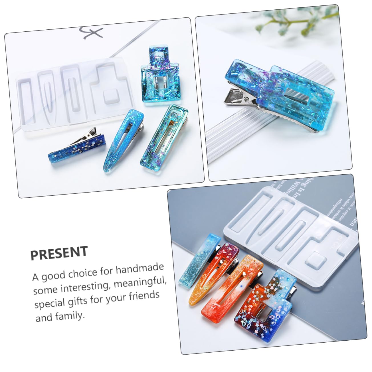 STOBOK 3sets Stampo Per Fermagli Per Silicone Di Stampo Per Creazioni Fatte Mano Mold Per Epoxy e Fai Da Te Per Accessori Per Regali Creativi e Hobby Di Artigianato