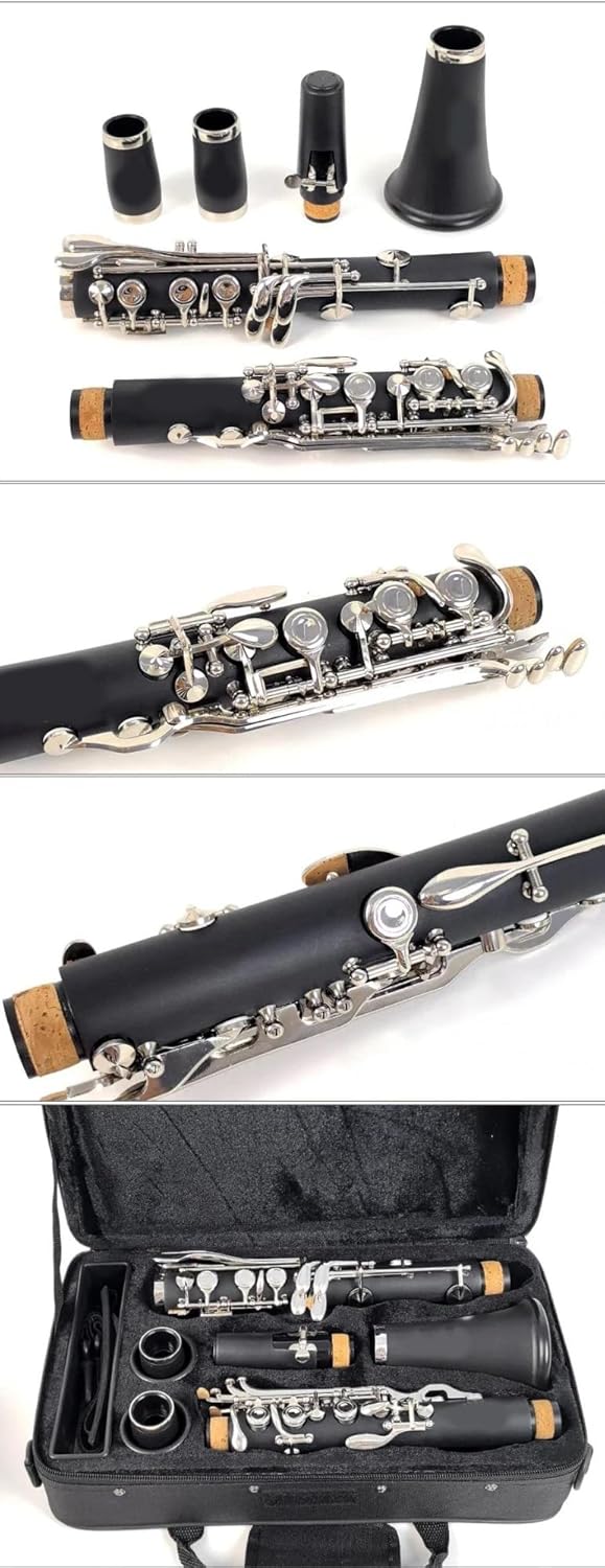 17 Key Closed Hole Clarinet Hard Rubber Bb Nickel Plated Surface Material Clarinet