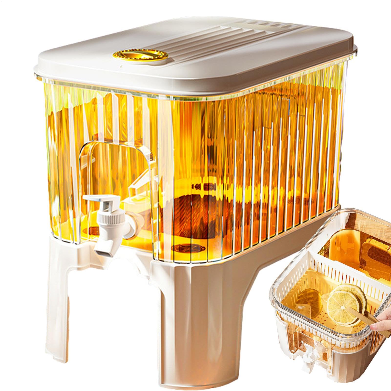 Distributore di bevande da 3/5 L con rubinetto, dispenser di acqua per frigorifero con rubinetto, grande capacità dispenser di bevande in, secchio per acqua ghiacciata ricaricabile con