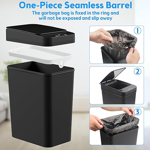 Bote de Basura con Tapa, 2 Paquetes 2.2 Gal Automático miniatura 7