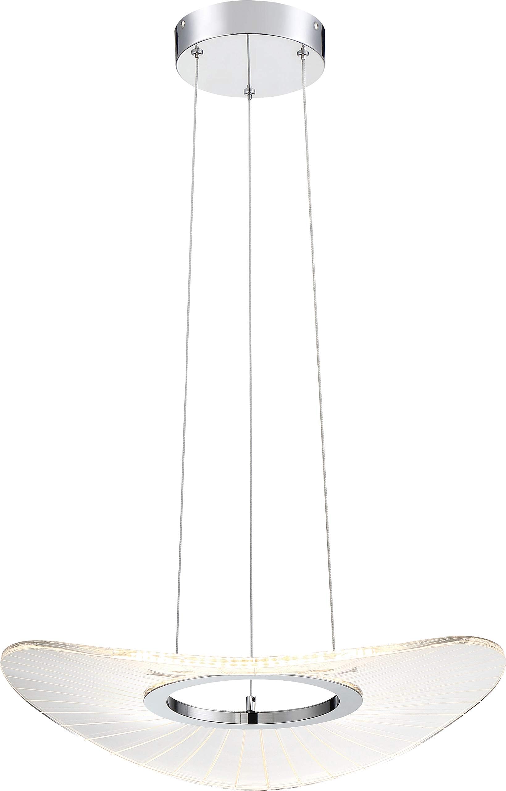 George Kovacs Lighting P1782-084-L Light Ray - 19.75 Inch 27W 1 LED Pendant, Brushed Nickel Finish with Clear Glass