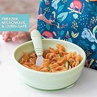 Vista 4 de Bumkins Cuenco para bebé, succión de silicona, para bebés, niños pequeños y niños, destete LED para bebés, esenciales para alimentación, silicona