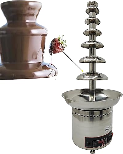 Máquina de fuente de chocolate para fiesta, 7 niveles, acero inoxidable, fuente de chocolate caliente, fuente de cascada, fuente de fondue de