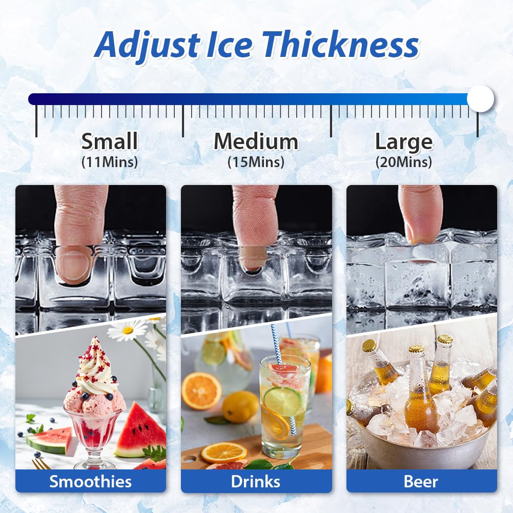 Lifeplus Ice Maker Commercial - 80lbs/24h Ice Machine 32 Ice Cubes In 11-20 Minutes, Freestanding Cabinet Ice Maker With 13 Lbs Storage Bin, 2 Ways Add Water For Bar Home Office Restaurant on Fridge.com - View 4