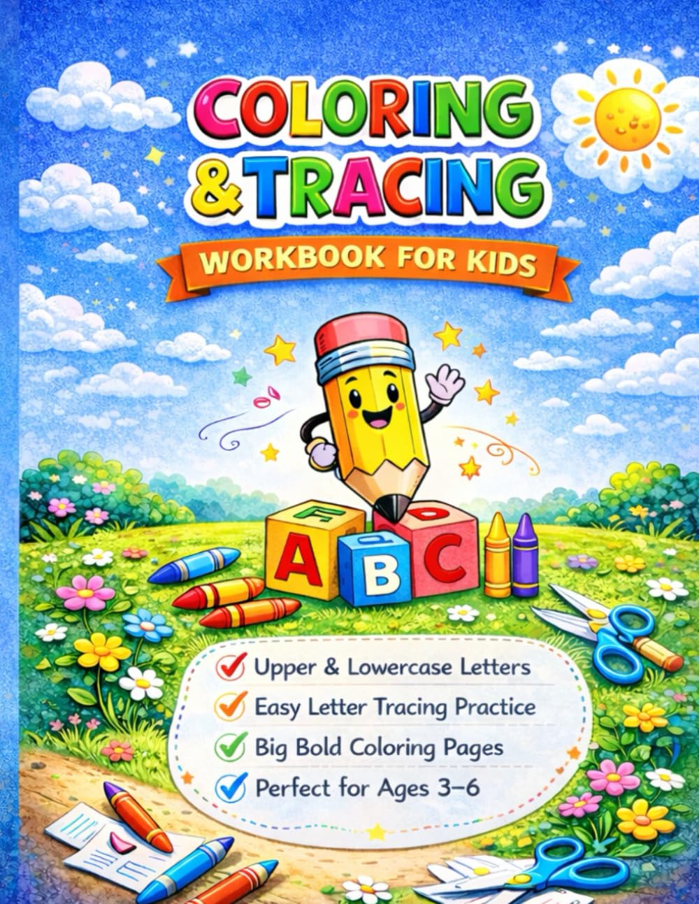 A to Z Coloring & Tracing Workbook for Kids: Learn Letters, Build Handwriting Skills & Have Fun!