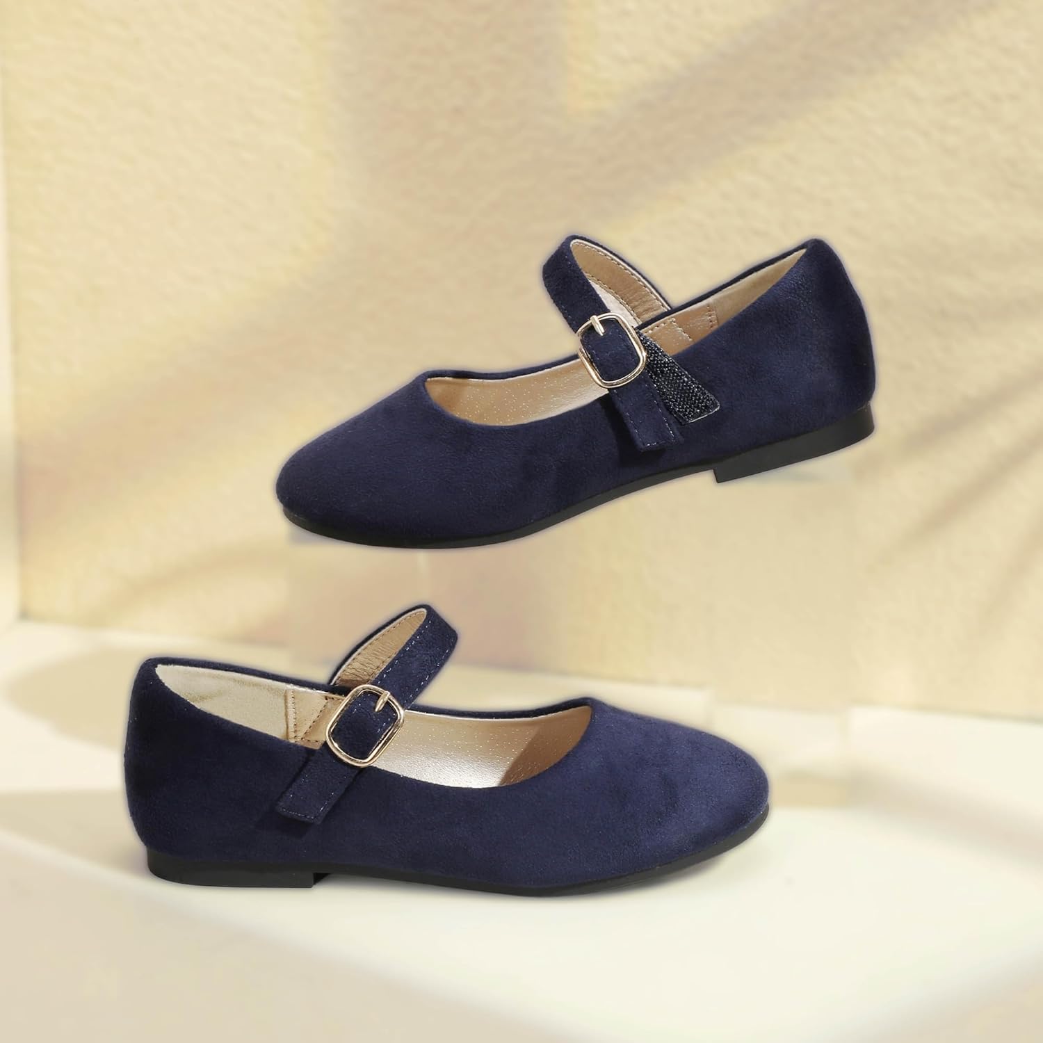 PANDANINJIA Girls Dress Shoes Flower Girl Ballet Pearl Flats Adela Wedding Party School for Toddler Little Kid - Image 4