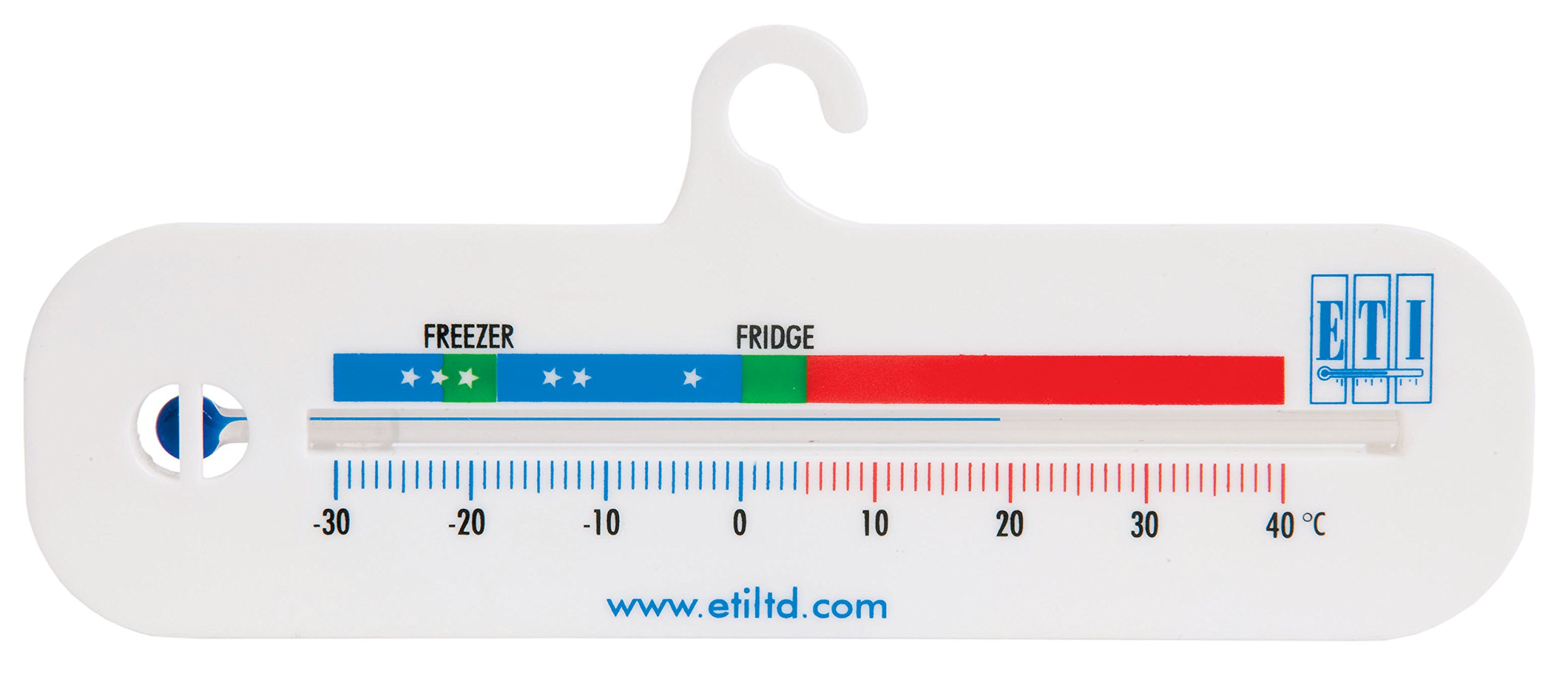 Eti Horizontal Spirit Filled Fridge/Freezer Thermometer - Pack Size: Single