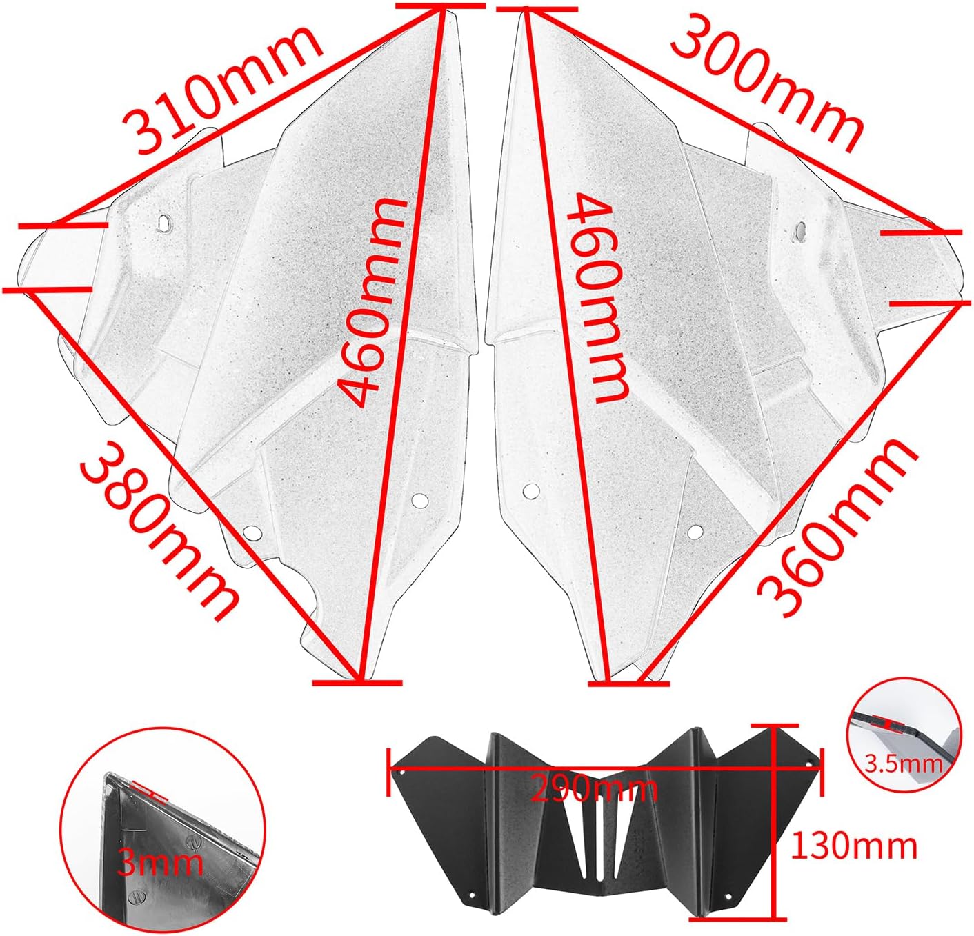 Motorcycle Engine Guard Belly Pan Spoiler Lower Fairing Fits for MT09 MT-09 SP Tracer 9/GT 2021 2022 2023 2024 2025 ABS Bellypan Body Frame Panel Kit Cowling Protector (Matte Black)