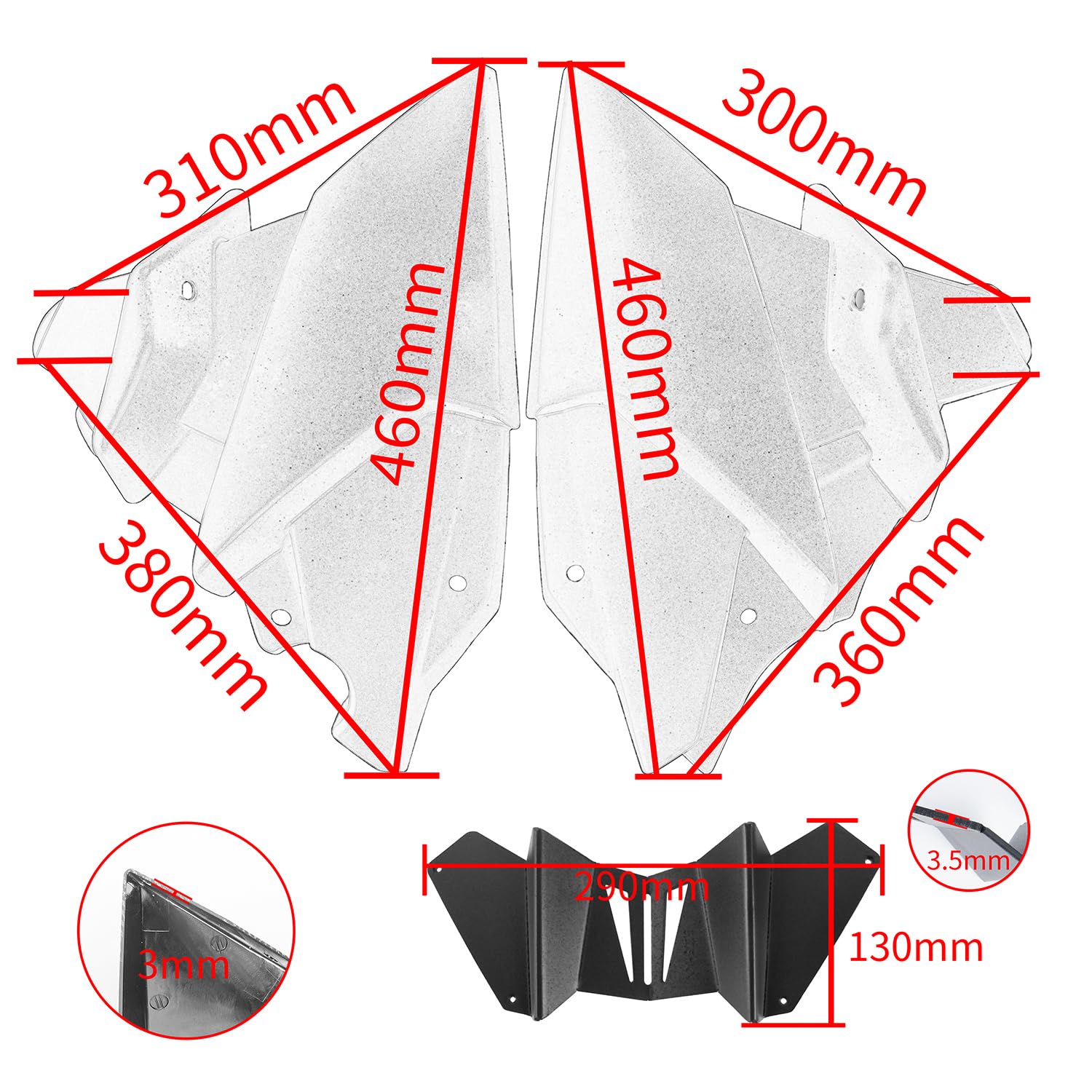 Protector de Motor para Motocicleta alerón para Panza, carenado Inferior Compatible con Y-amaha MT09 MT 09 MT-09 SP 2021 2022 2023 ABS Bellypan Kit de Panel (Negro Mate)