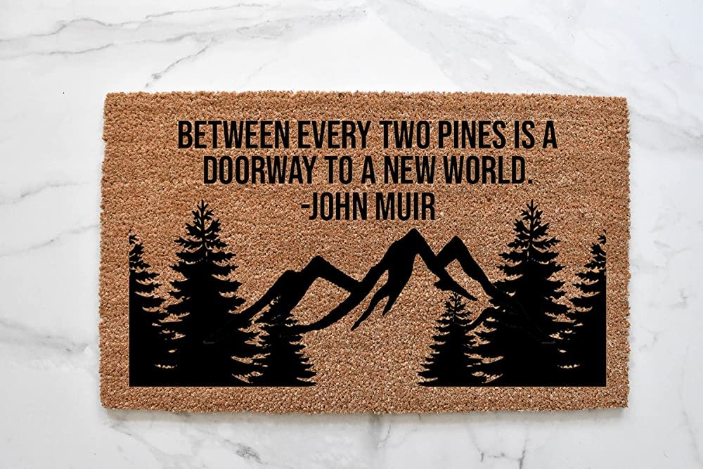 John Muir Quote Door Mat,Welcome Mat,Cabin Door Mat,Outdoor Rug,Front Door Mat,Cabin Non Slip Floor Mat for Home Bathroom Kitchen Entrance 36X24 Inch