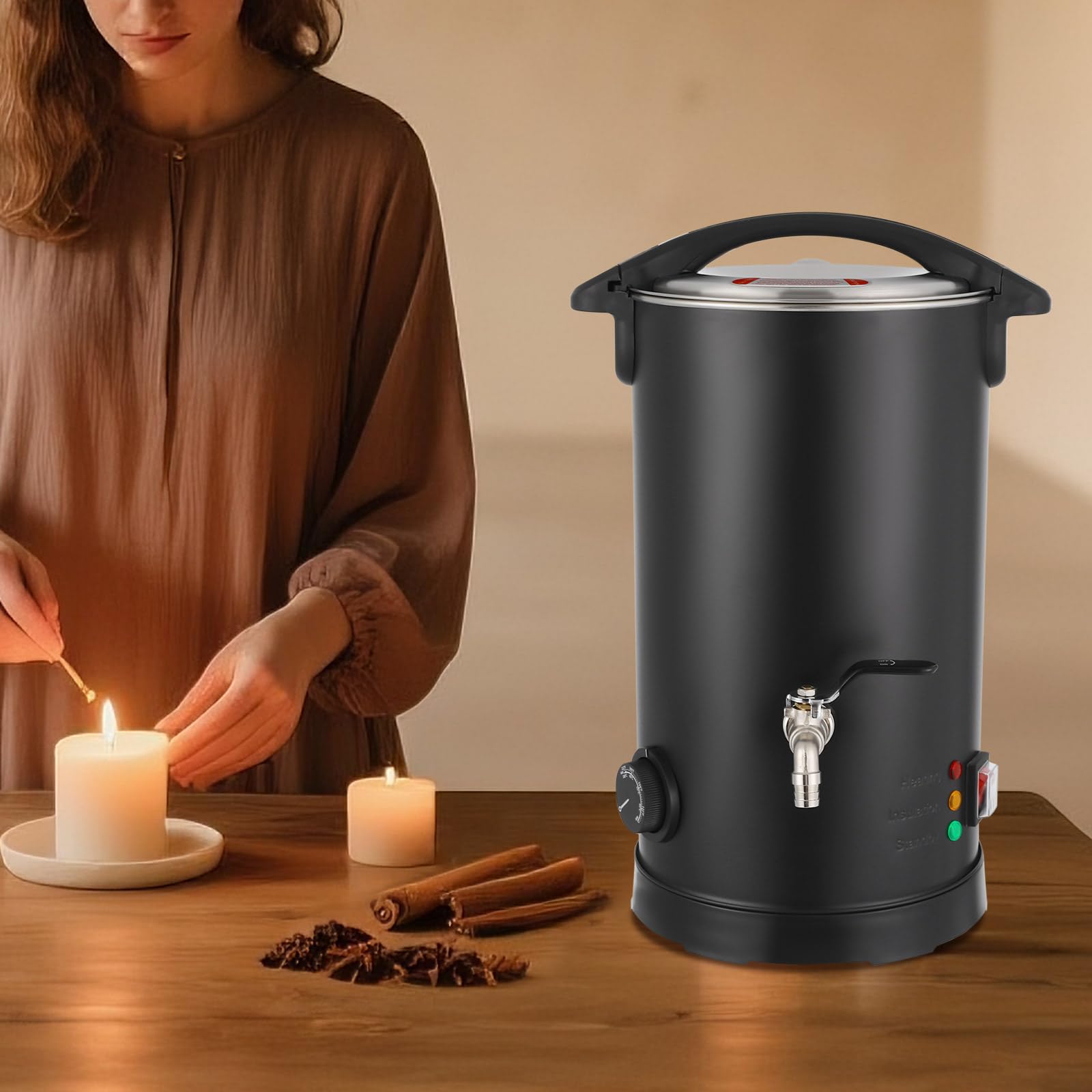 CuCummoo Elektryczny duży garnek do topienia wosku, 5 l, szybkie nagrzewanie, nieprzywierający wosk do topienia, kontrola temperatury 30-212°F