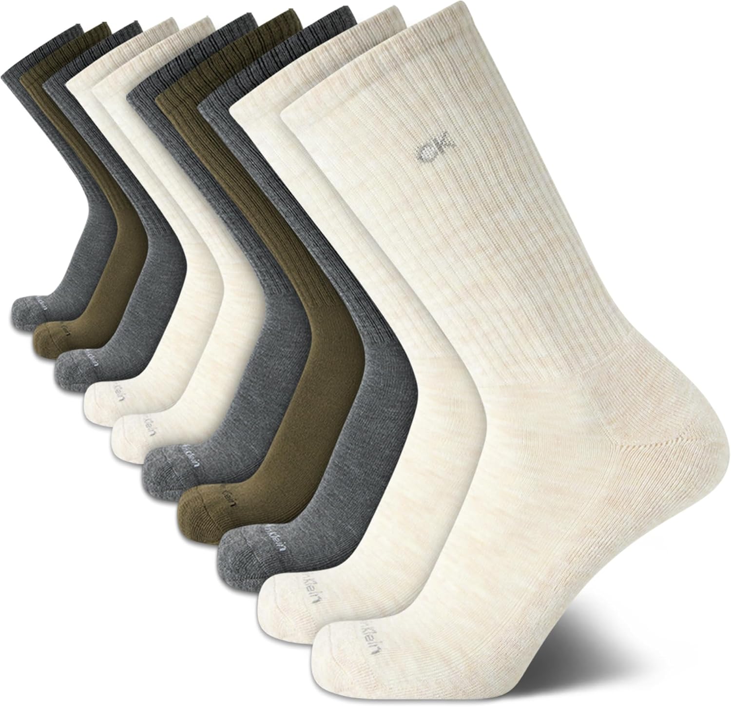 Calvin Klein Mens Crew Socks - 10 Pack Cushioned Athletic Performance Breathable Running and Sports Crew Socks for Men