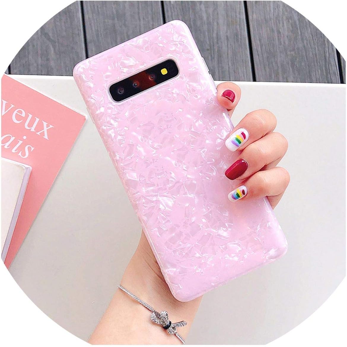 smile-coco Colorful Conch Shell Pattern Soft Cases for Samsung Note 10 Plus Galaxy S10 S8 S9 Plus Cute Phone Cover,for Samsung S8 Plus,Pink