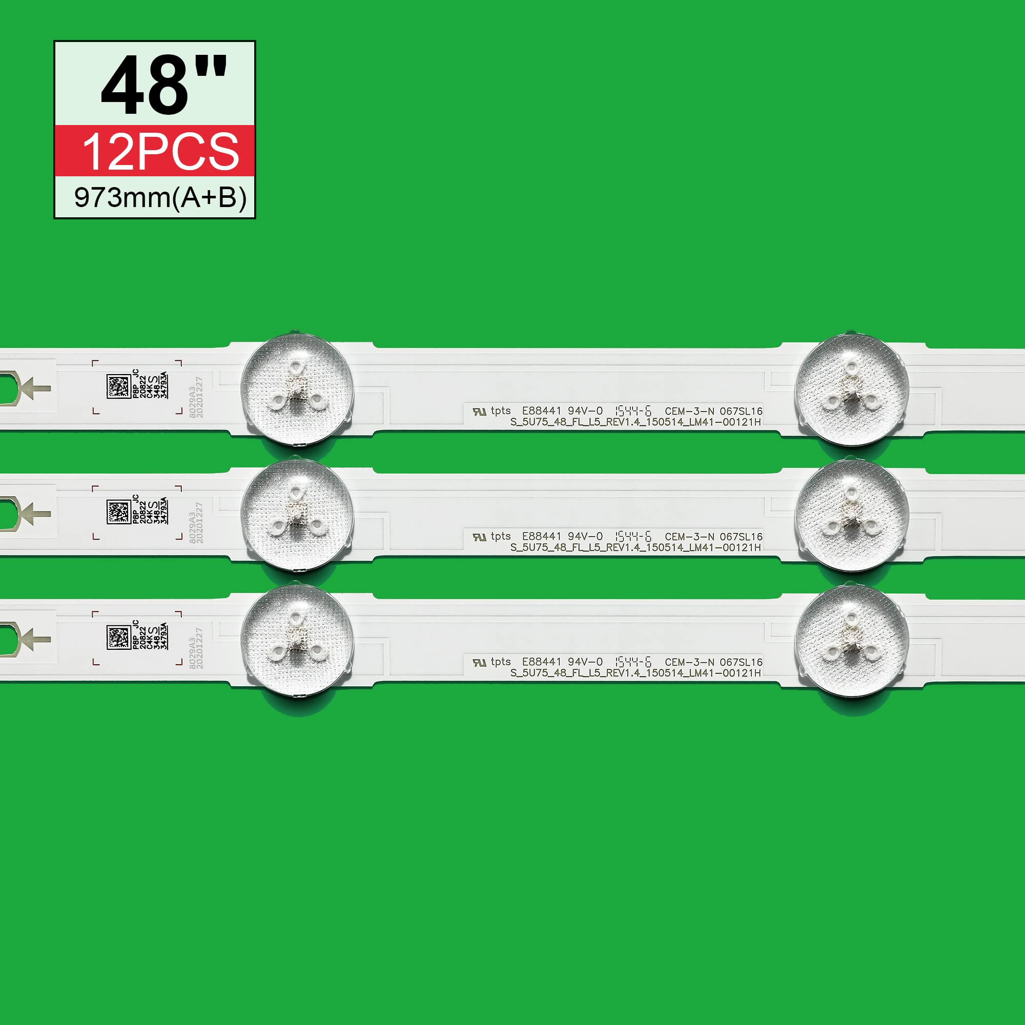 WAHRE Bande de rétroéclairage LED 11 Lampes adaptées for Samsung S_5U75_48_FL L5 R6 BN96-34793A 34794A UE48JU6000 UE48JU6400K UE48JU6450 V5DU-480DCA-R1