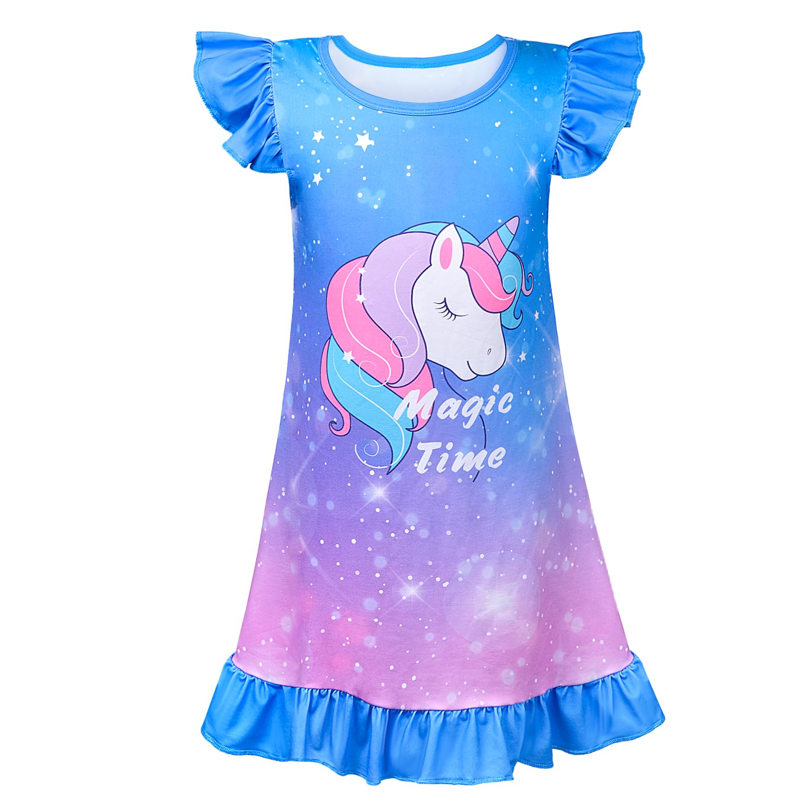 Fiodrimy Girls Nightgowns Unicorn Sleepwear Night Sleep Dress Pajamas Little Kids Toddler Soft Nightgown