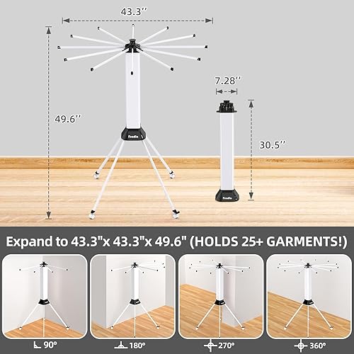 Miniatura 4 de Estante de secado de ropa Estante de secado plegable y plegable con diseño de pulpo de 4 patas, estante de secado interior de gran capacidad y