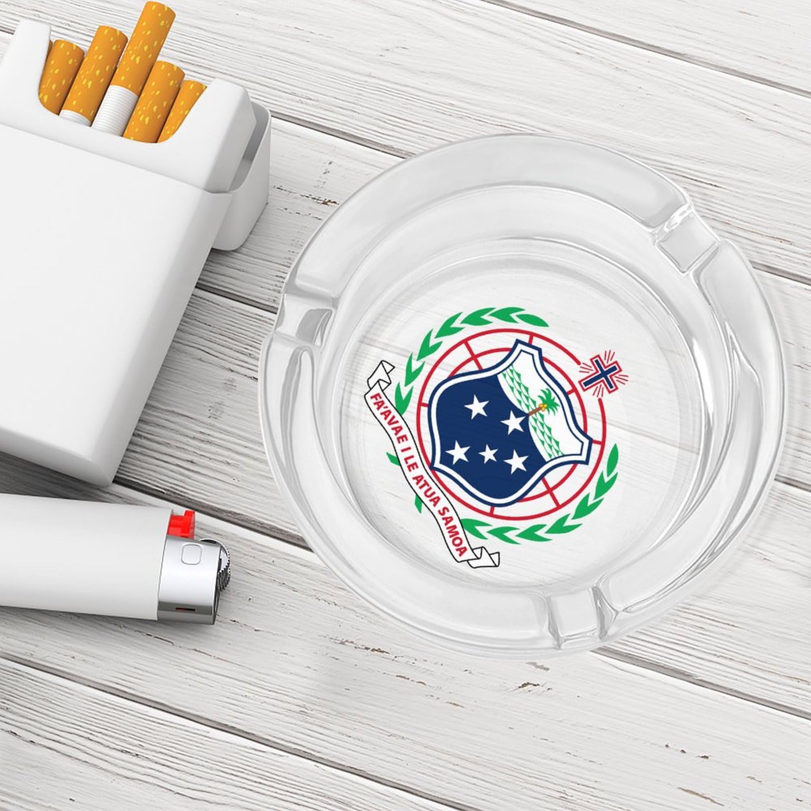 Amazon.com: Samoa Flag Glass Ashtrays for Cigarettes, Portable Decorative  Modern Ashtray for Home Office : Home & Kitchen