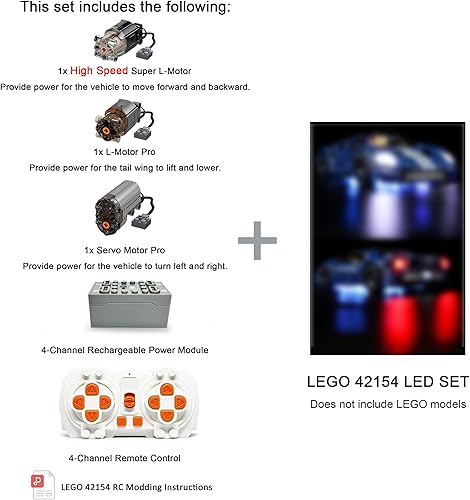 Miniatura 8 de Kit de control remoto y actualización de motor para Lego 42143 Ferrari Daytona Supercar (modelo no incluido)