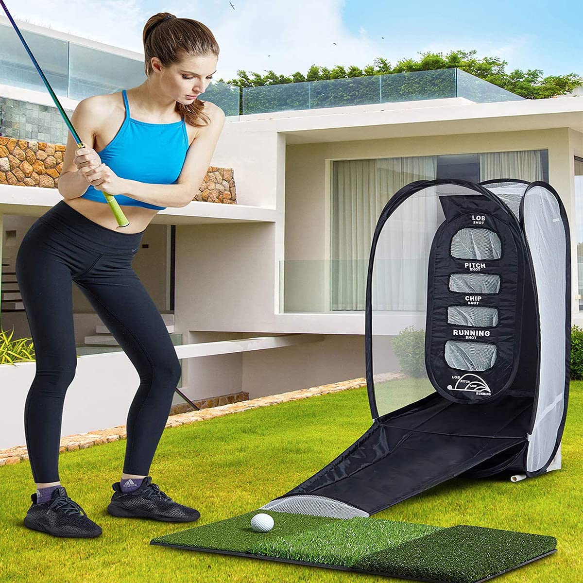 Amazon.co.jp: ゴルフネット 練習用 室内 屋外 リターン式