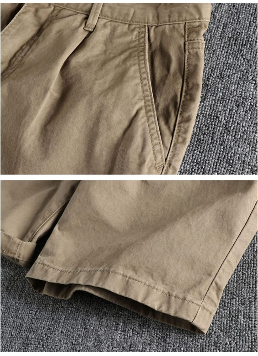 Męskie spodenki na co dzień, pięcioczęściowe, Khaki, 38