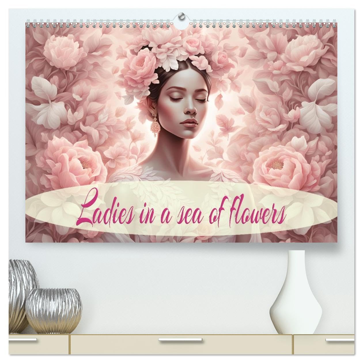 Ladies in a sea of flowers (High Quality Premium Wall Calendar 2027 DIN A2 landscape),CALVENDO 12 Month Wall Calendar: A year with ladies in a sea of blossom.