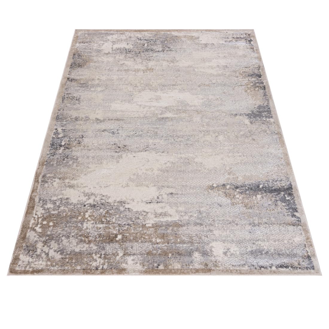 Mazovia Tappeti - Moderno Astratto Tappeto per Soggiorno, Camera da Letto, Sala da Pranzo, Ufficio - Pile Corto Rettangolo - Certificato OEKO-TEX - Elegante Tappeti - Beige Grigio - 160 x 230 cm