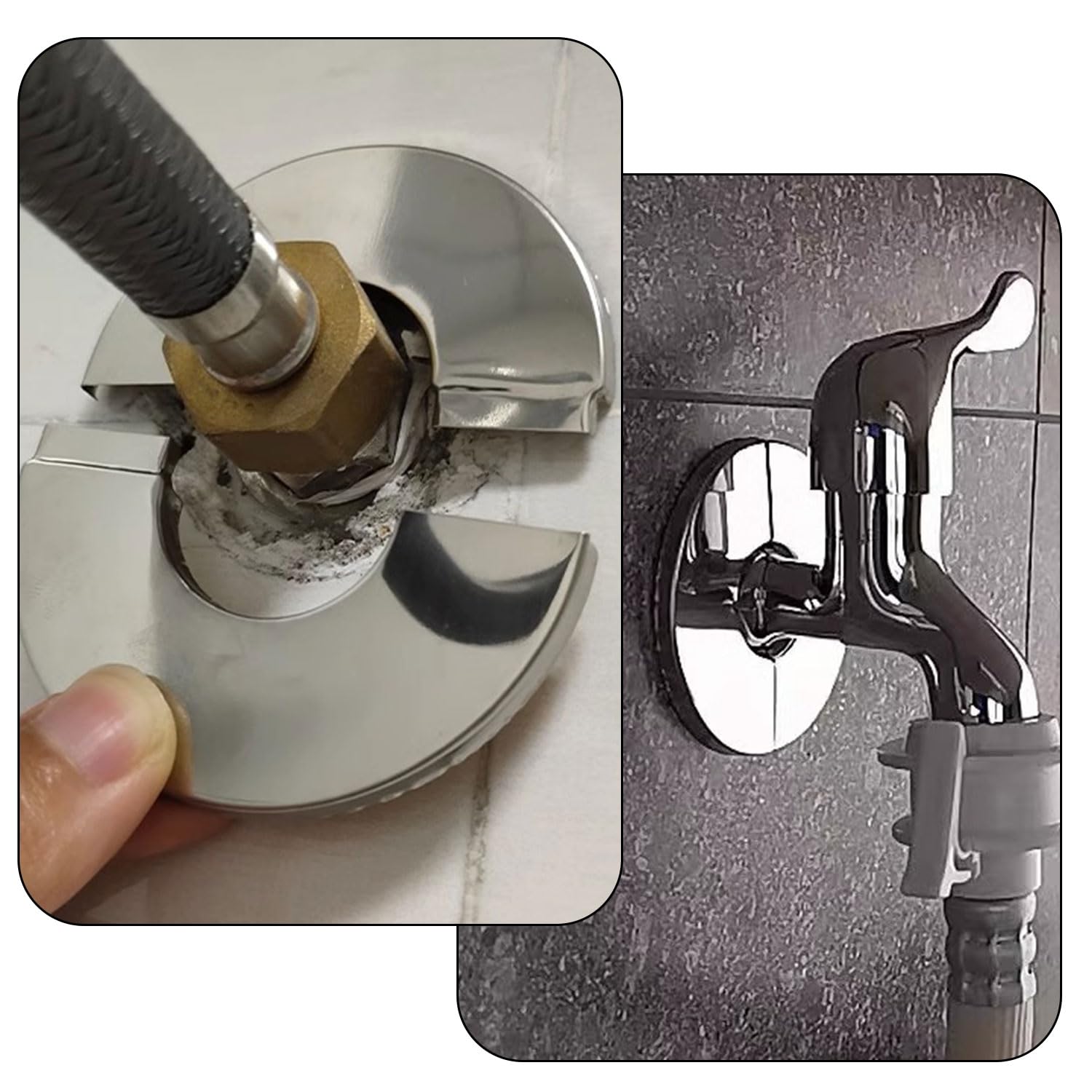 JOYOLA 10 Pcs Rosace Robinet, Rosaces pour Tuyau de Chauffage Rosace Mitigeur Douche 22mm/26mm/34mm/42mm/51mm Inoxydable Cache Tuyau, Rosace Radiateur pour Robinets Tuyaux Robinets