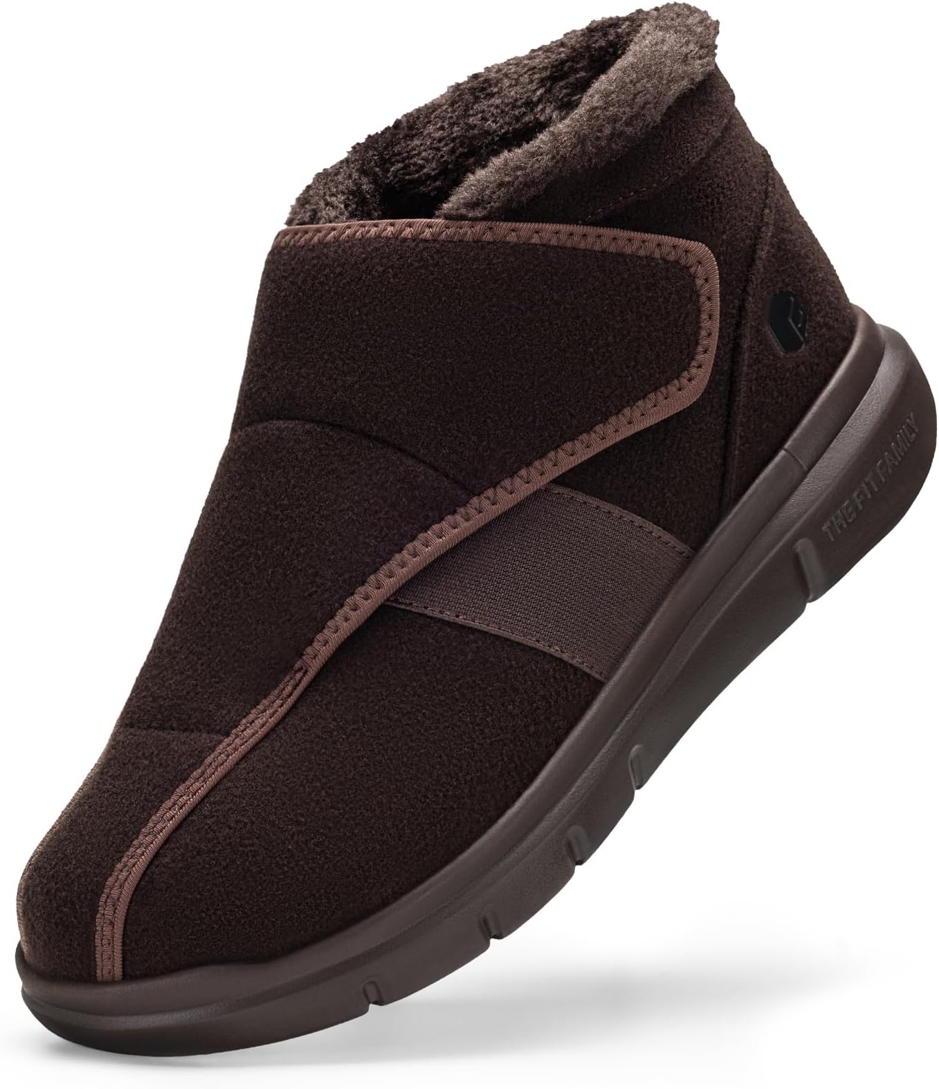 FitVille Diabetic Shoes for Women Wide Width Warm Slip-on Swollen Feet Shoes Boots Lightweight Adjustable Closure Walking Shoes for Elderly Foot Pain Relief Neuropathy