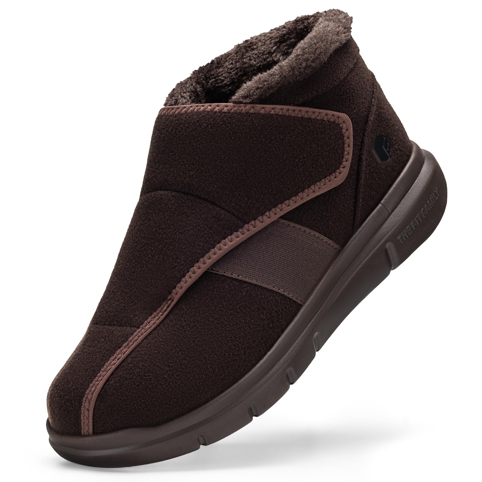 FitVille Diabetic Shoes for Women Wide Width Warm Slip-on Swollen Feet Shoes Boots Lightweight Adjustable Closure Walking Shoes for Elderly Foot Pain Relief Neuropathy