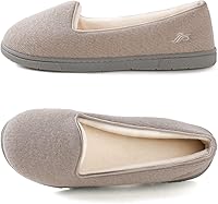 Vista 2 de Wishcotton Pantuflas ligeras de espuma viscoelástica para mujer, cómodas y antideslizantes, para interiores y exteriores Gris claro