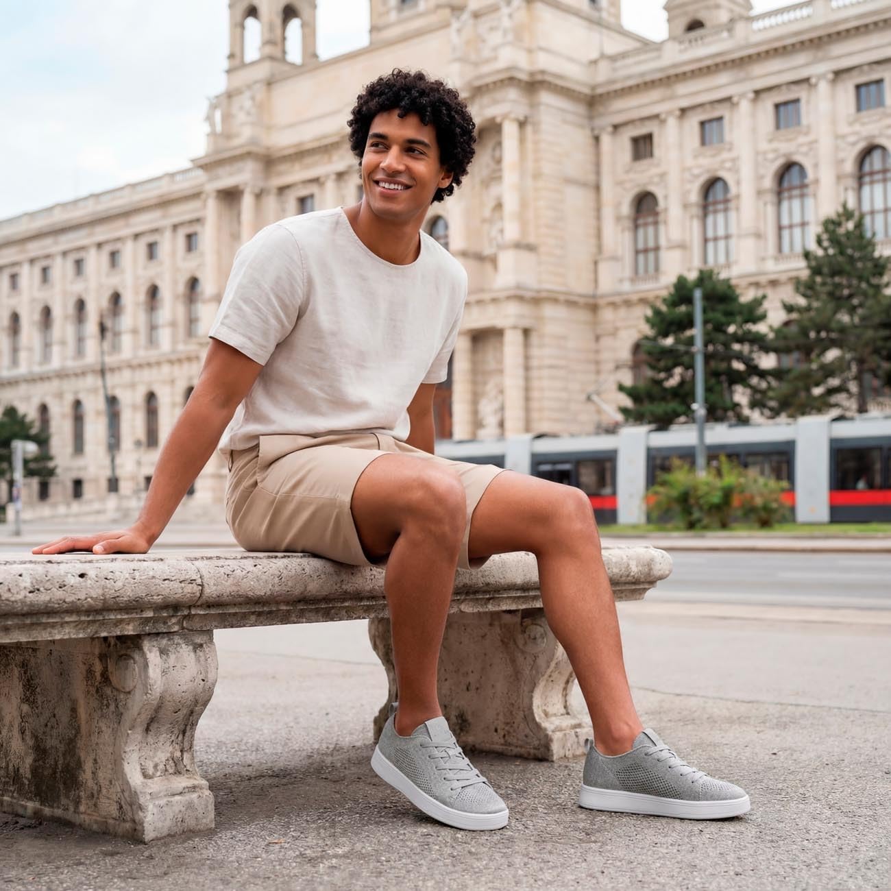 Giesswein Wool Sneaker Men - Platform Schuhe aus Merino Wool 3D Stretch | Superleichte Low-Top Halbschuhe & Schnürer – bequeme Freizeit Sneaker aus Merinowolle für Herren