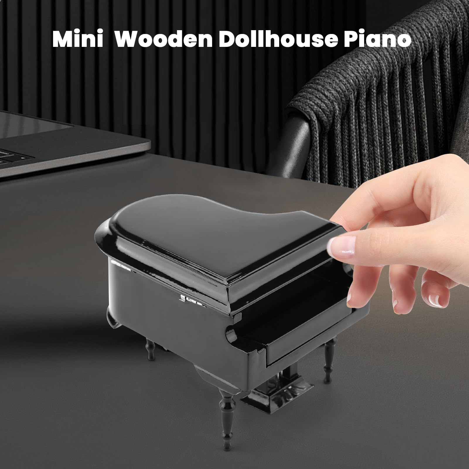Mini Piano Model, prachtige houten mini miniatuur poppen huis decoratie