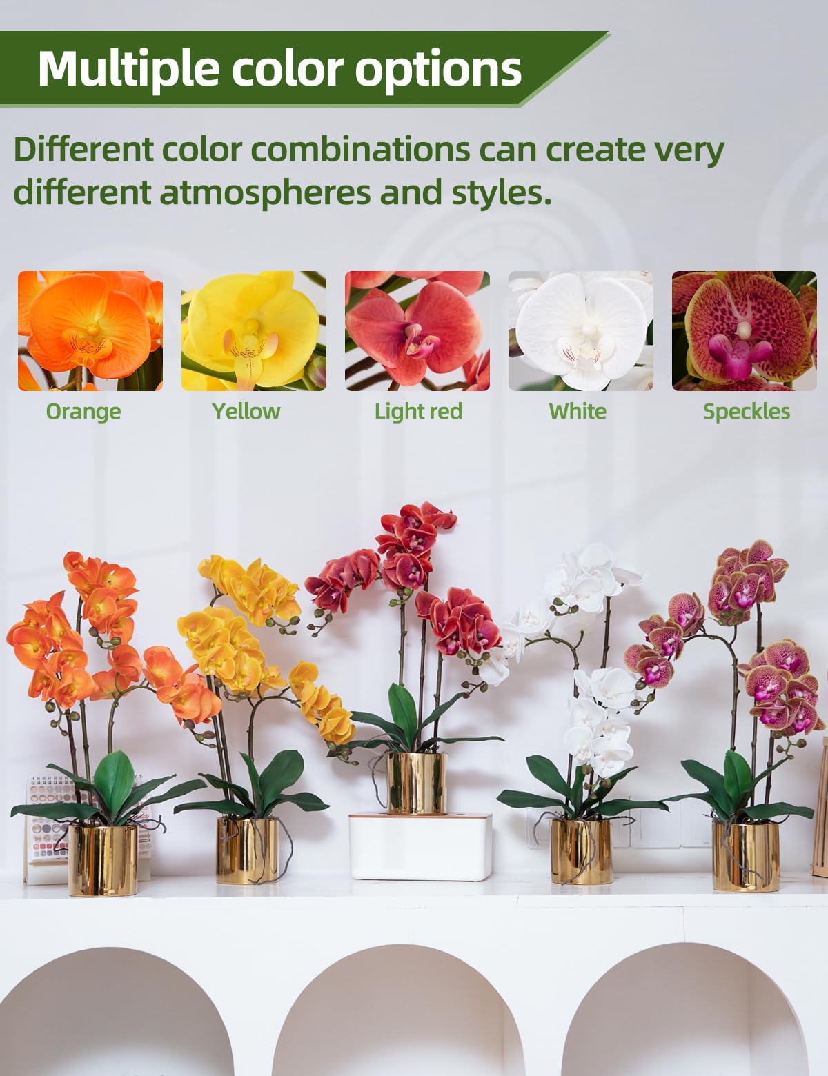 Künstliche Orchidee Blumen Set Fake Phalaenopsis Blume Faux Schmetterling Orchidee Real Touch Orchidee für Hochzeit Home Office Party Hotel Yard Dekoration Restaurant