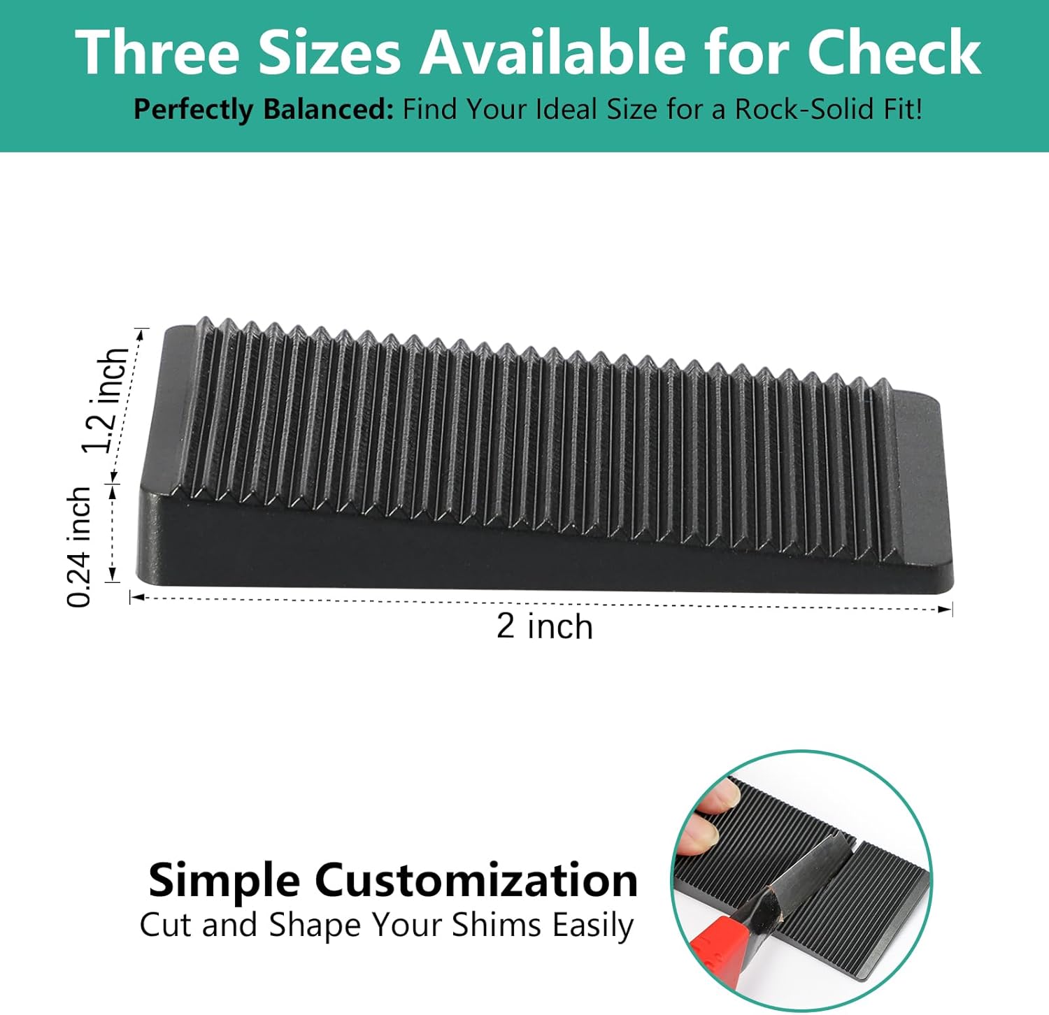 Furniture Leveler 24pcs Kit Size Variety | Multi-Purpose Rubber Shim for Leveling Feet Stable | Anti-Wobble Pad for Uneven Table, Dresser Leg, Toliet and More Furniture | Prevent from Wobbling