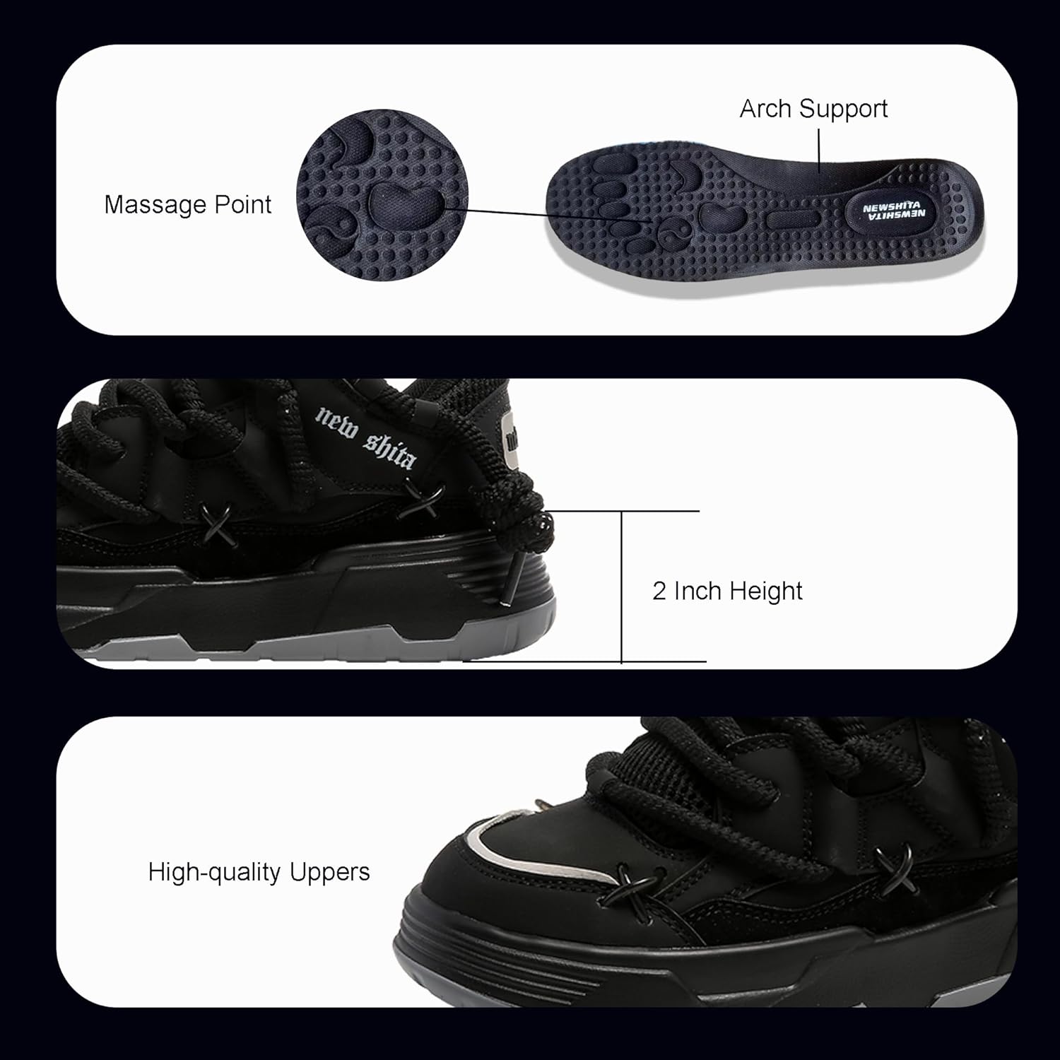 Height-Increasing Women’s Fashion Platform Chunky Sneakers Lightweight Cushioned Anti-Slip Breathable Unisex Shoes for Walking Casual Sport - Image 4