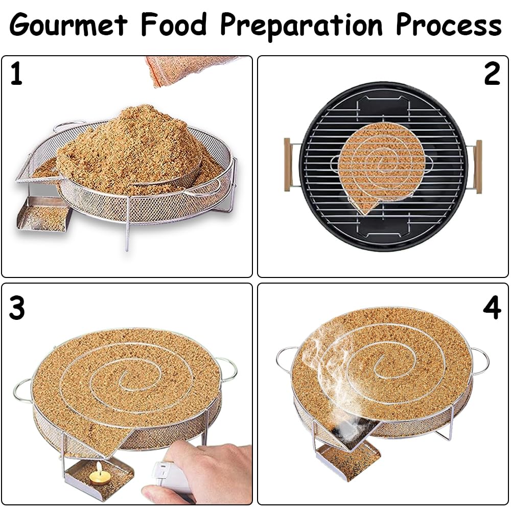 Générateur de Fumée Froide, Generateur Froide, BBQ Fumoir, Gril-Fumoir Acier Inoxydable, Générateur Fumée avec Brosse et Crochets, Idéal pour Fumer de la Viande, du Poisson, BBQ