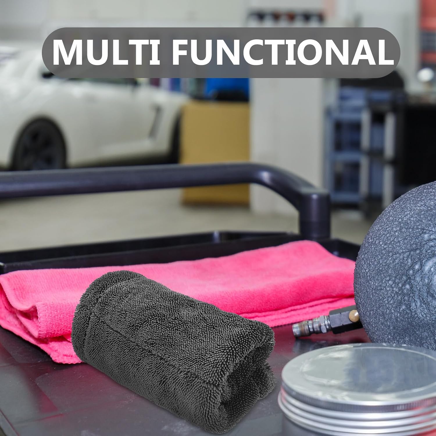 Microfiber Car Cleaning Cloth 40x40cm 1200gsm Double-Sided Thickened Car Wash Towel Highly Absorbent Drying Rag for Interior and Exterior Detailing
