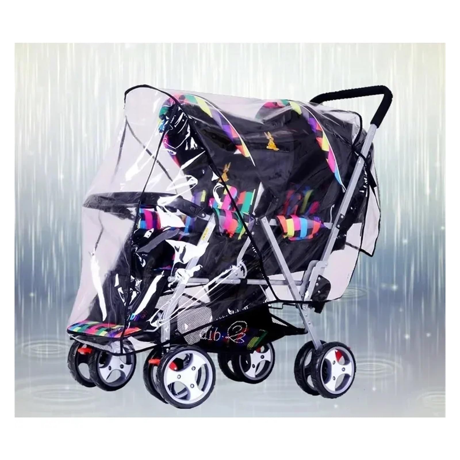 Kinderwagen Regenschutz Universal Kinderwagen Regen Abdeckung Wasserdicht Winddicht Overall Zubehör for Kind Zwilling Kinderwagen Doppel Vorder-und Rücksitz