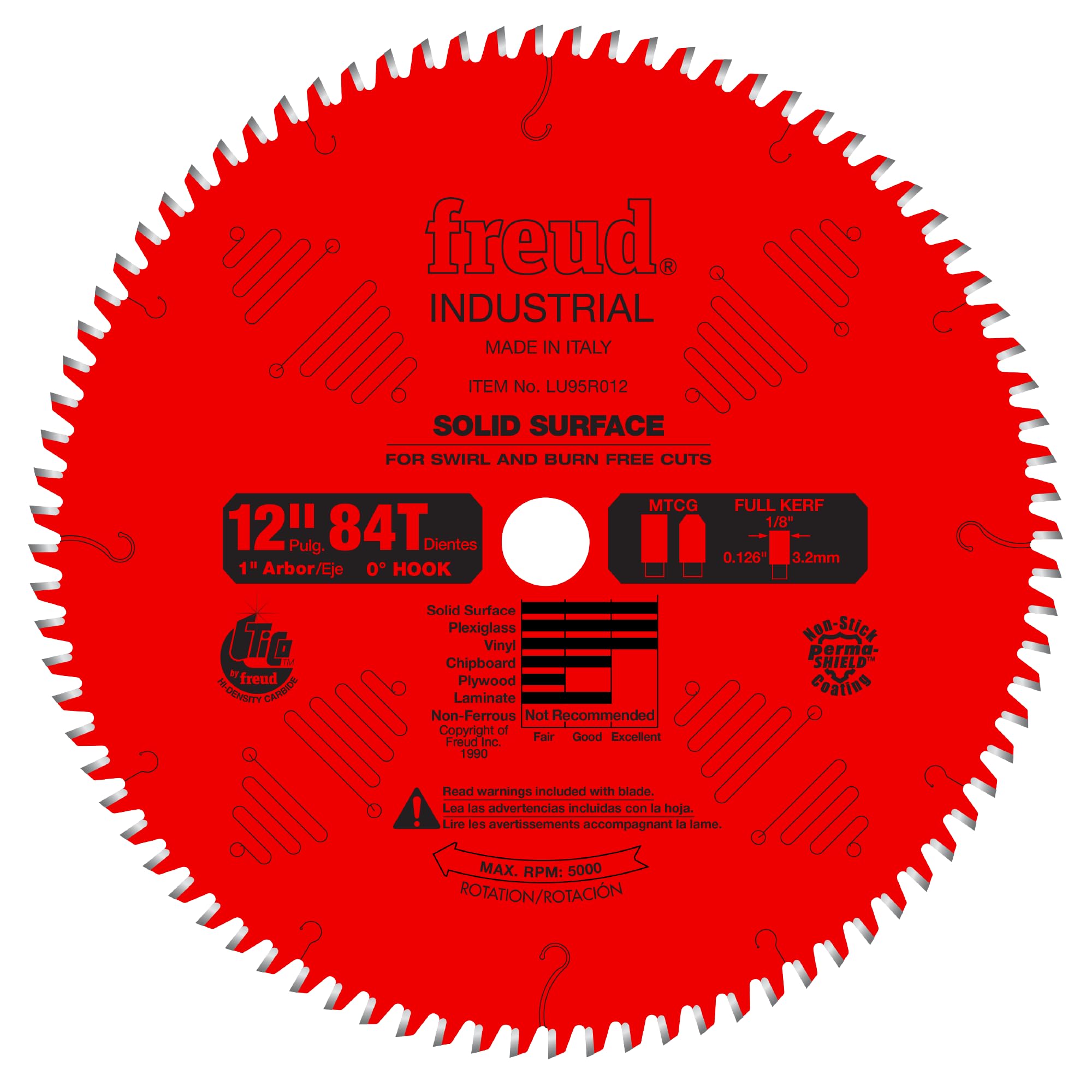 Lame de scie 72 dents Freud LU95M010 pour éliminer les éclats sur panneaux mélaminés et stratifiés