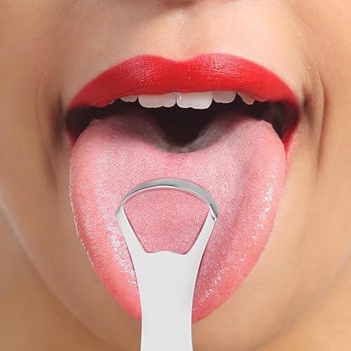 Miniatura 5 de Healifty Paquete de 4 raspadores de lengua con limpiador de lengua en forma de U, raspador de lengua de acero inoxidable para adultos, raspadores de