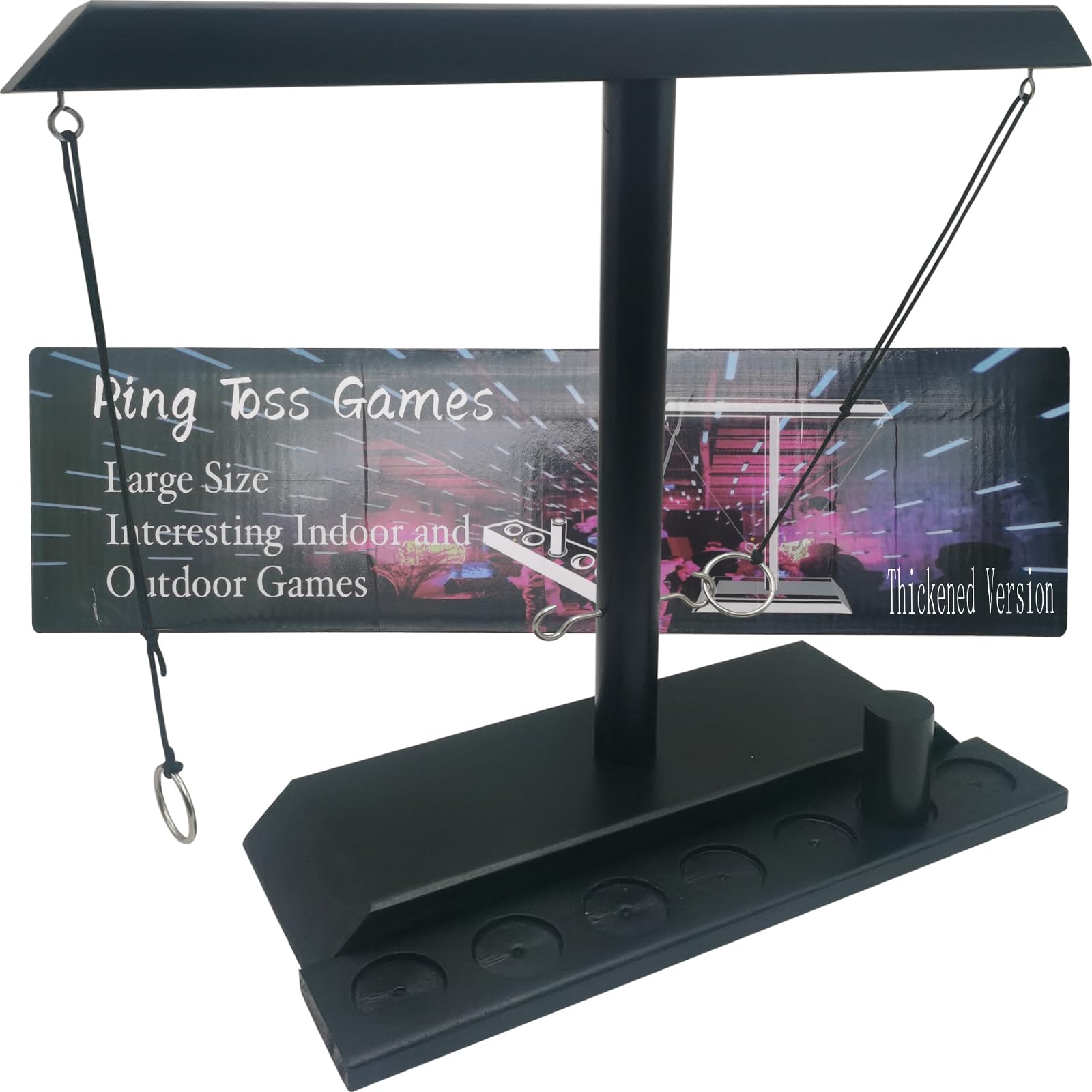 Ring Toss Game for Adults, Hook and Ring Game for Adults, Indoor and Outdoor Ring Game on a String, Christmas Games, Ring Toss with Shot Ladder Game