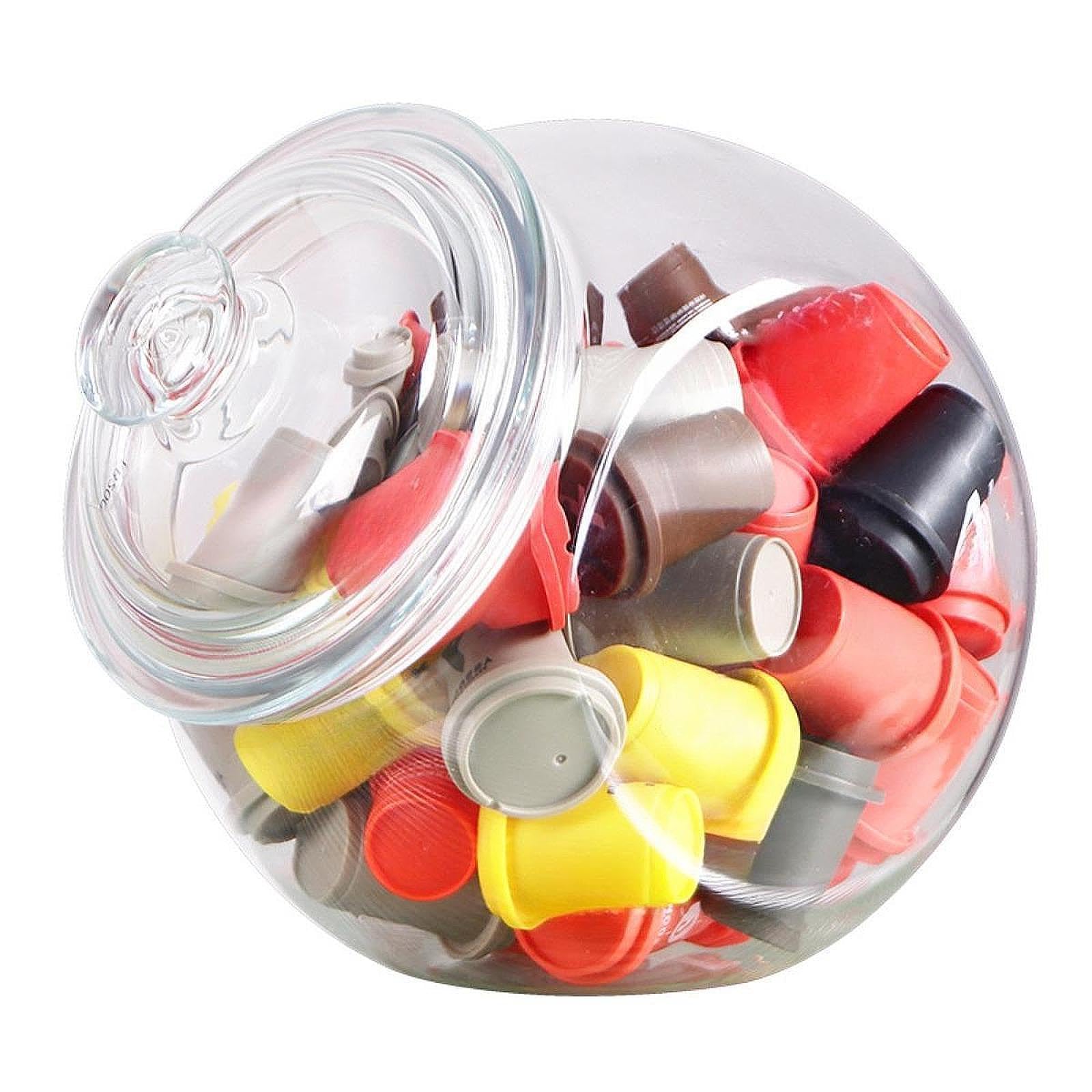 Tarro de Cristal Inclinado, Tarro de Dulces Multifuncional con Cierre, Recipiente de Almacenamiento para Decoración del Hogar, 6.2l, Individual