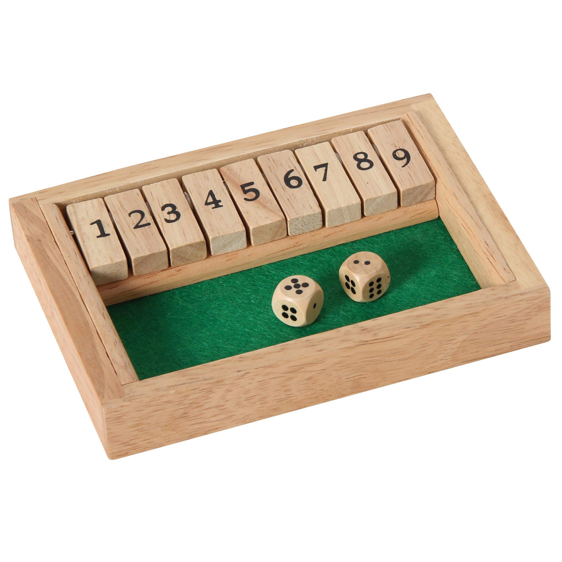 Bartl 110715 flap game, Shut The Box, dice game, made of beech wood, Made in Germany