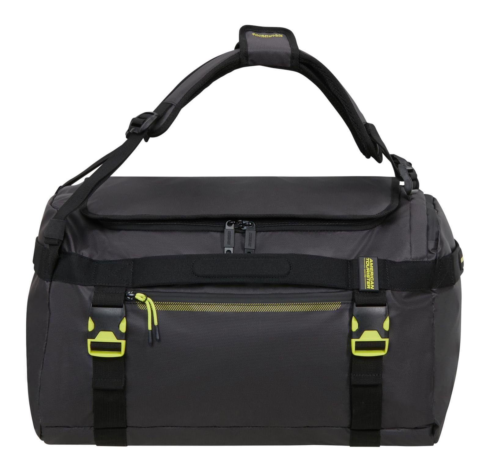 American Tourister Torba podróżna plecak Urban Track Duffle/Backpack Coated 60L Black/Lime czarny